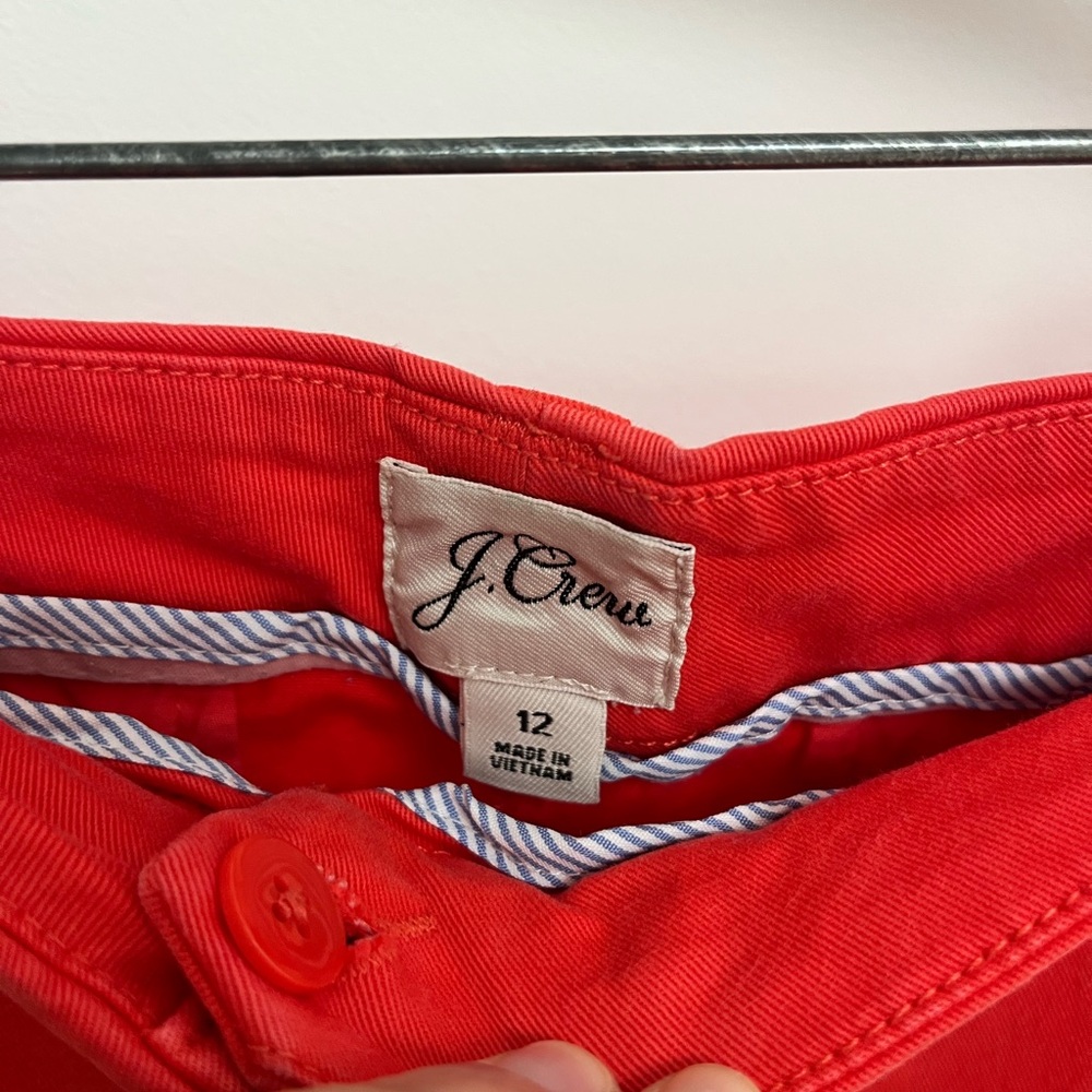 J. Crew poppy red chino shorts size 12 - Picture 4 of 7